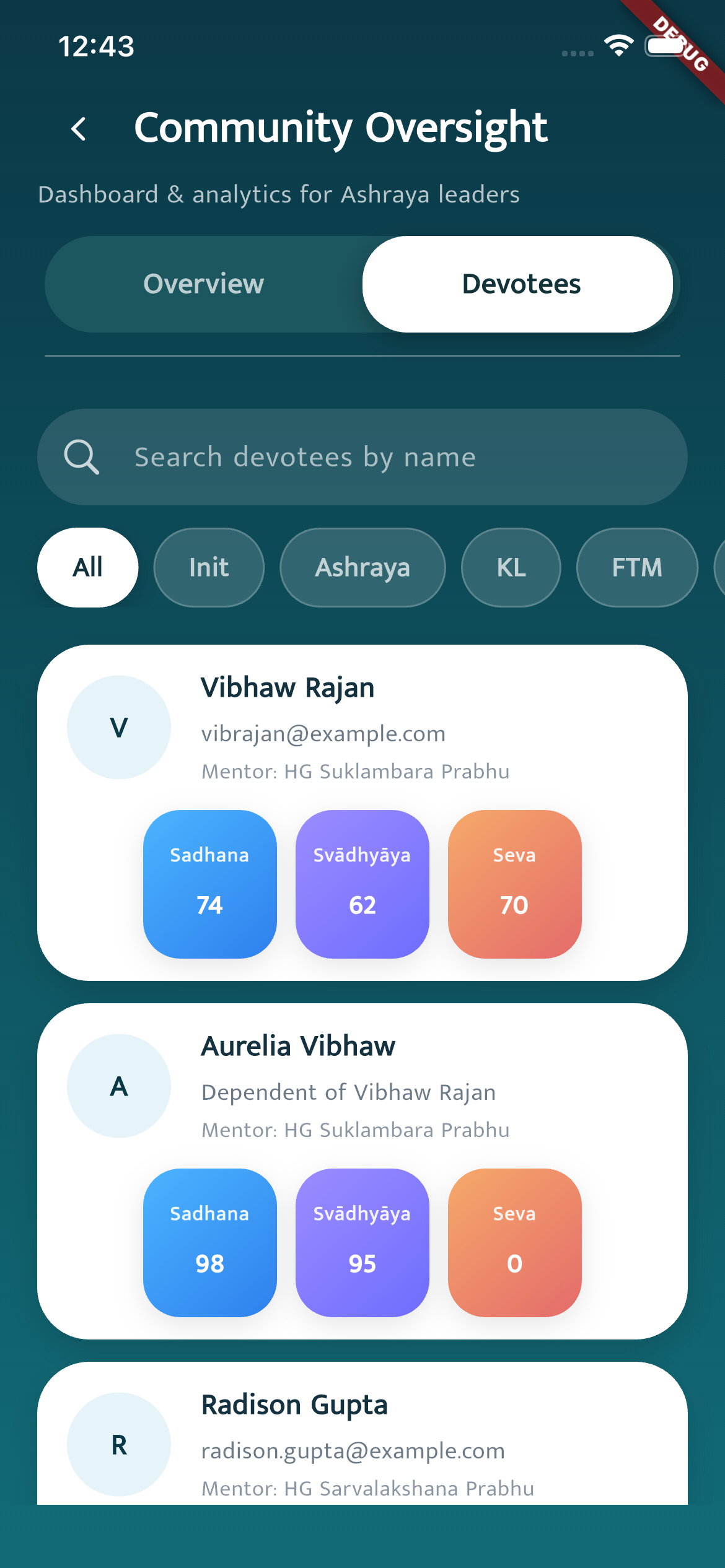 Profile selection